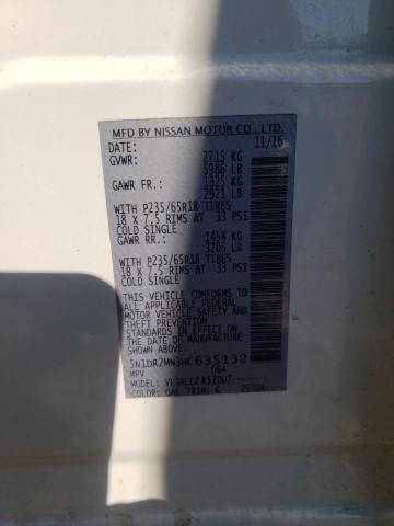 5N1DR2MN3HC635132 - 2017 NISSAN PATHFINDER S 白色 照片 14