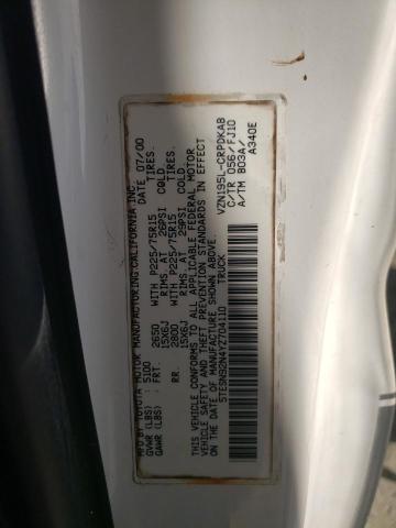 5TESN92N4YZ704110 - 2000 TOYOTA TACOMA XTRACAB PRERUNNER თეთრი ფოტო 12