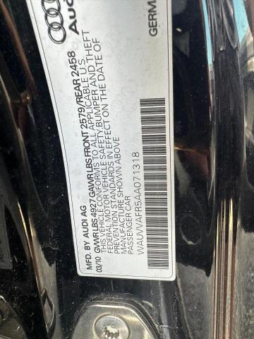 WAUVVAFR5AA071318 - 2010 AUDI S5 PRESTIGE 黑色 照片 10