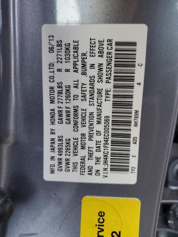 JH4KC1F94EC005069 - 2014 ACURA RLX ADVANCE GRAY photo 13