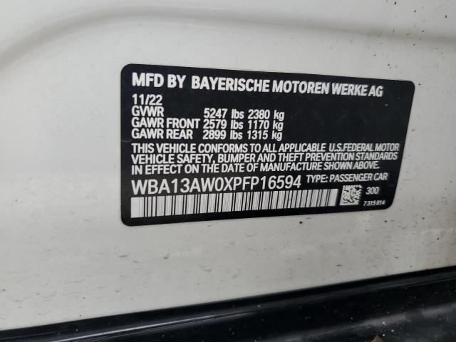 WBA13AW0XPFP16594 - 2023 BMW M440XI GRAN COUPE WHITE photo 12