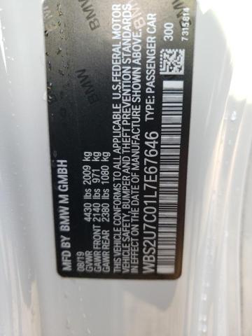 WBS2U7C01L7E67646 - 2020 BMW M2 COMPETITION WHITE photo 12