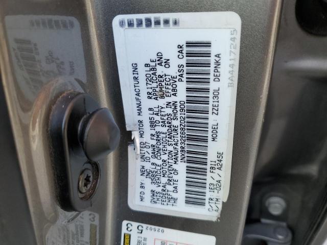 1NXBR32E68Z021900 - 2008 TOYOTA COROLLA CE GRAY photo 12