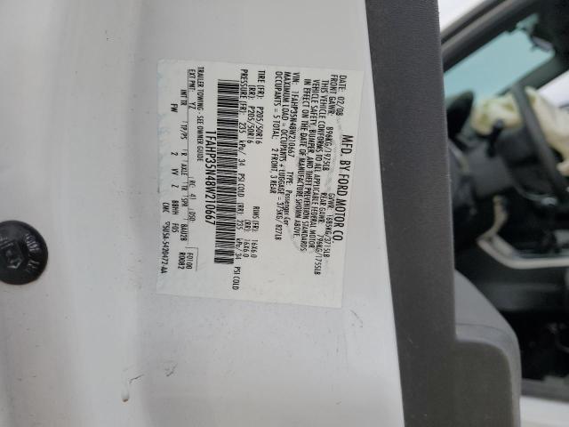 1FAHP35N48W210667 - 2008 FORD FOCUS SE WHITE photo 12