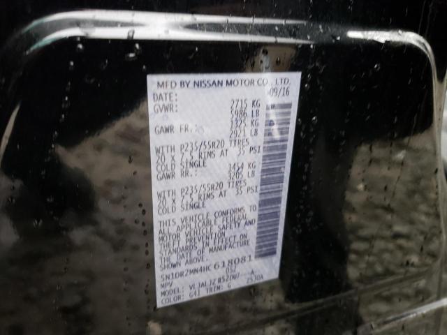 5N1DR2MN4HC618081 - 2017 NISSAN PATHFINDER S BLACK photo 13