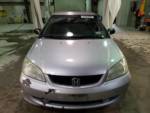 1HGEM21125L052444 - 2005 HONDA CIVIC DX VP SILVER photo 5