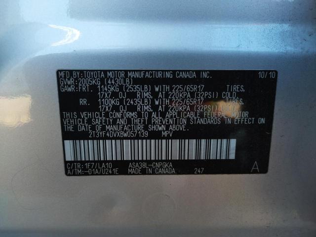 2T3YF4DVXBW057139 - 2011 TOYOTA RAV4 LIMIT SILVER photo 13