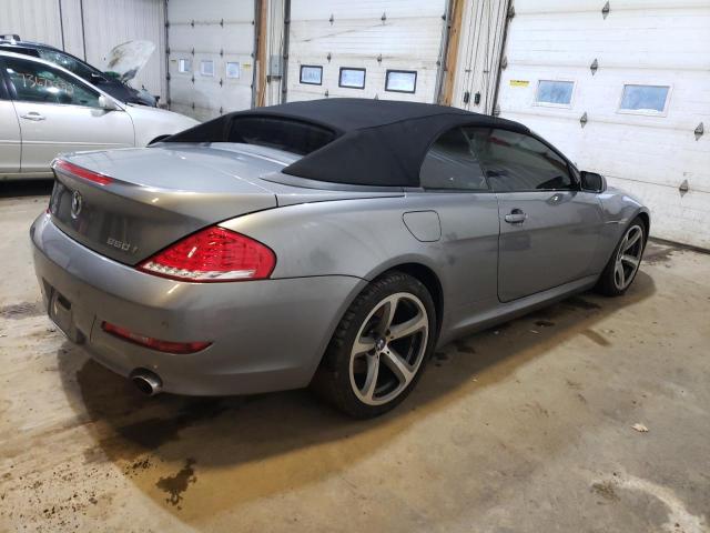 WBAEB53508CX61865 - 2008 BMW 650I I GRAY photo 3