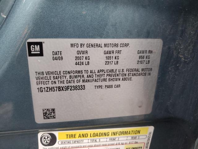 1G1ZH57BX9F238333 - 2009 CHEVROLET MALIBU 1LT 青色 照片 12