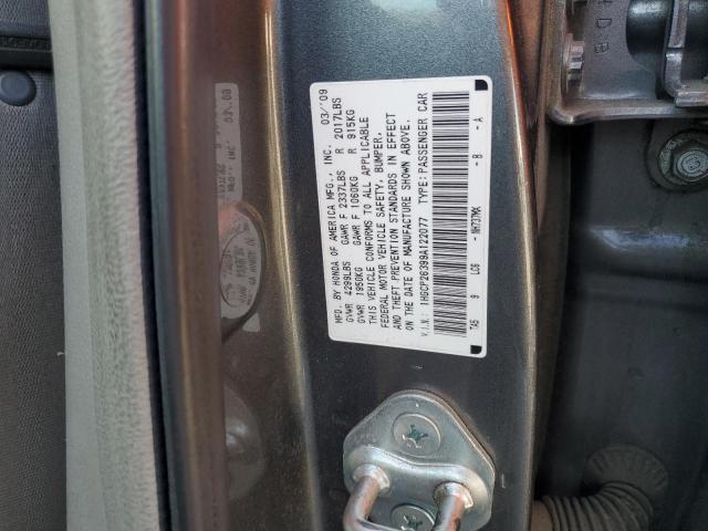 1HGCP26399A122077 - 2009 HONDA ACCORD LX GRAY photo 12