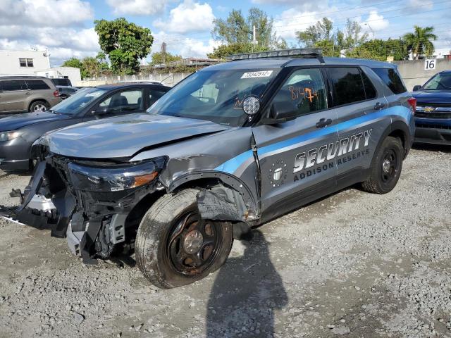 1FM5K8AB5MGA46916 - 2021 FORD EXPLORER POLICE INTERCEPTOR GRAY photo 1