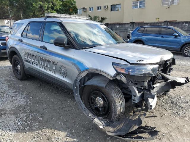 1FM5K8AB5MGA46916 - 2021 FORD EXPLORER POLICE INTERCEPTOR GRAY photo 4