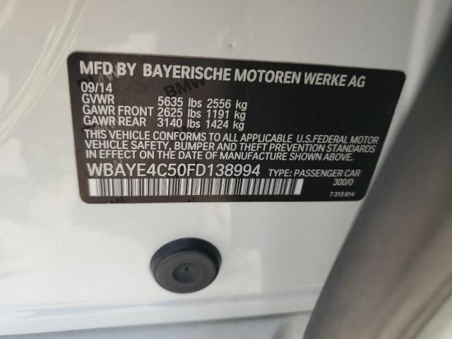 WBAYE4C50FD138994 - 2015 BMW 740 LI WHITE photo 12
