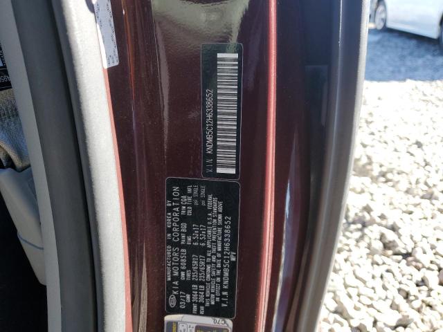 KNDMB5C12H6338652 - 2017 KIA SEDONA LX BURGUNDY photo 14