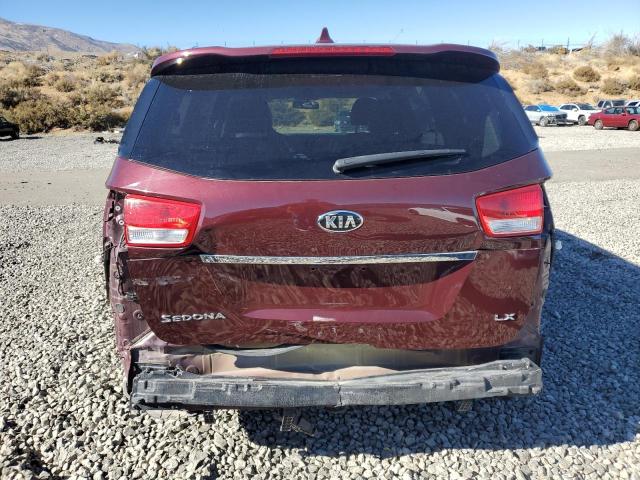 KNDMB5C12H6338652 - 2017 KIA SEDONA LX BURGUNDY photo 6