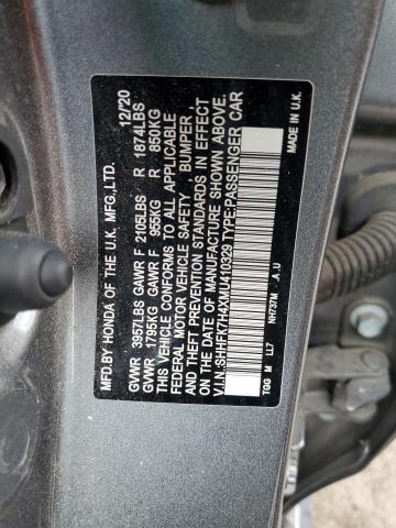 SHHFK7H4XMU410329 - 2021 HONDA CIVIC SPORT 灰色 照片 12