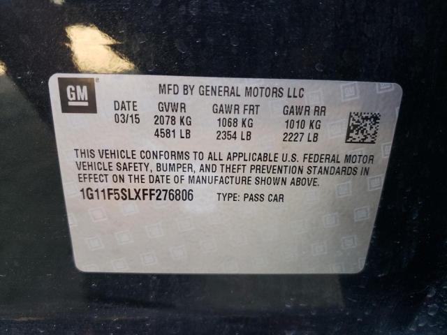 1G11F5SLXFF276806 - 2015 CHEVROLET MALIBU LTZ შავი ფოტო 12