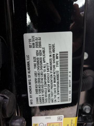 5FNYF8H58LB008272 - 2020 HONDA PASSPORT EXL BLACK photo 14