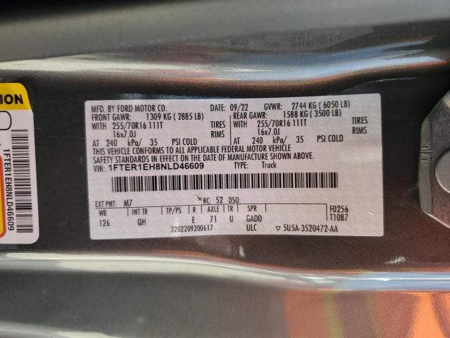 1FTER1EH8NLD46609 - 2022 FORD RANGER XL GRAY photo 13