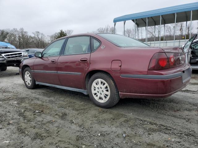 2G1WF55E829200099 - 2002 CHEVROLET IMPALA BURGUNDY photo 2