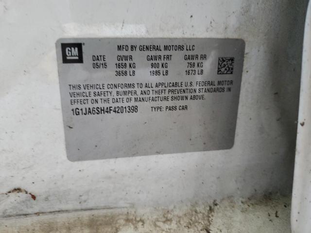 1G1JA6SH4F4201398 - 2015 CHEVROLET SONIC LS 白色 照片 12