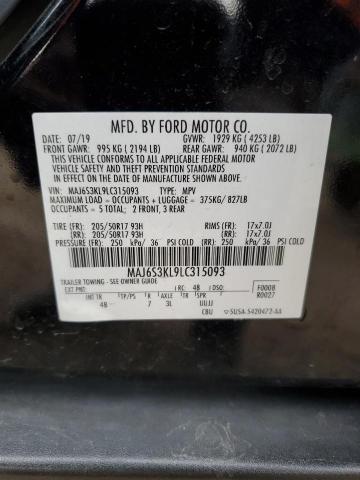 MAJ6S3KL9LC315093 - 2020 FORD ECOSPORT TITANIUM BLACK photo 13