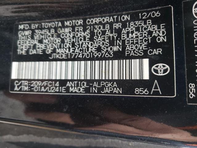 JTKDE177470199763 - 2007 TOYOTA SCION TC 黑色 照片 12