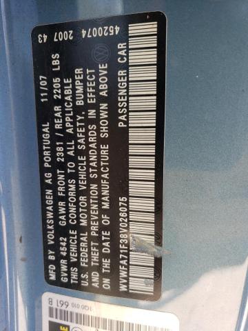 WVWFA71F38V026075 - 2008 VOLKSWAGEN EOS LUX 蓝色 照片 12