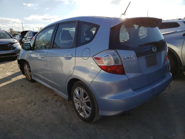 JHMGE884X9S036929 - 2009 HONDA FIT SPORT BLUE photo 2