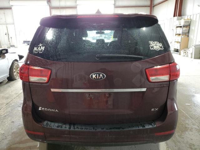 KNDMC5C19G6147192 - 2016 KIA SEDONA EX MAROON photo 6