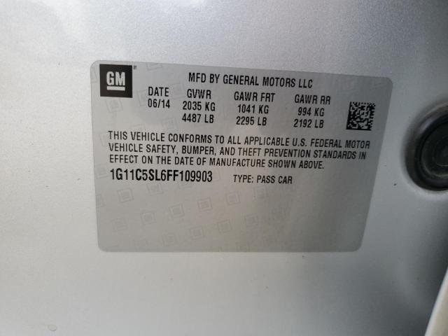 1G11C5SL6FF109903 - 2015 CHEVROLET MALIBU 1LT 银色 照片 12