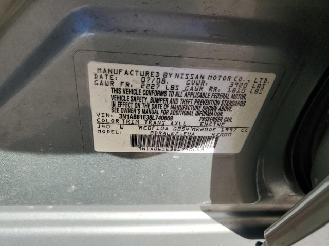 3N1AB61E38L740669 - 2008 NISSAN SENTRA 2.0 GREEN photo 12