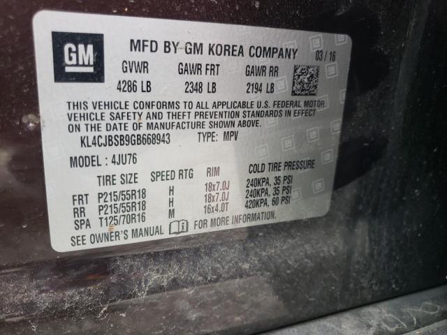 KL4CJBSB9GB668943 - 2016 BUICK ENCORE CONVENIENCE 黑色 照片 13