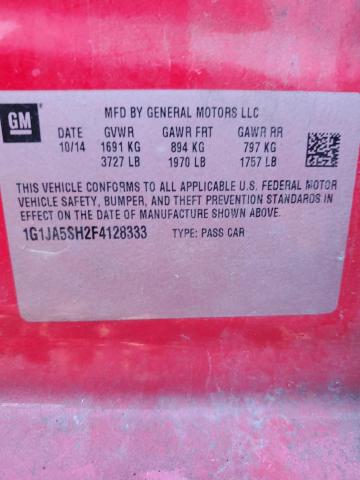 1G1JA5SH2F4128333 - 2015 CHEVROLET SONIC LS 红色 照片 12