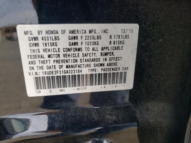 19UDE2F31GA023194 - 2016 ACURA ILX BASE WATCH PLUS BLACK photo 12