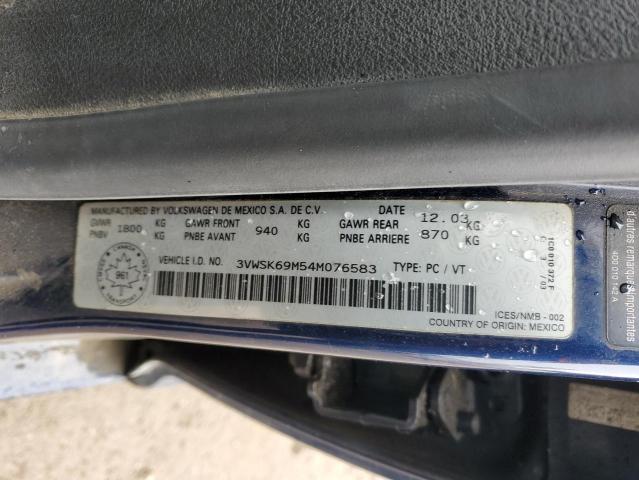 3VWSK69M54M076583 - 2004 VOLKSWAGEN JETTA GLS BLUE photo 13