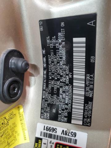 5TDYK3DC2CS266947 - 2012 TOYOTA SIENNA XLE GOLD photo 13