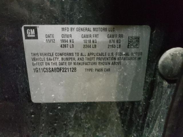 1G11C5SA8DF221128 - 2013 CHEVROLET MALIBU 1LT გრაფიტი ფოტო 12