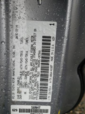 5TFSX5EN6GX040977 - 2016 TOYOTA TACOMA ACCESS CAB ვერცხლისფერი ფოტო 12