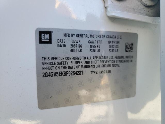 2G4GV5EK8F9264231 - 2015 BUICK REGAL 白色 照片 12