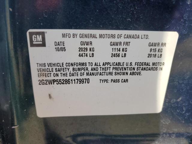 2G2WP552861179970 - 2006 PONTIAC GRAND PRIX 蓝色 照片 12