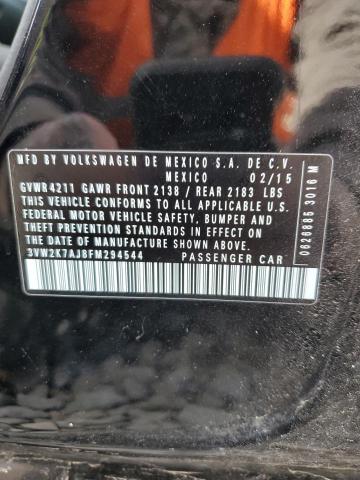 3VW2K7AJ8FM294544 - 2015 VOLKSWAGEN JETTA BASE 黑色 照片 12