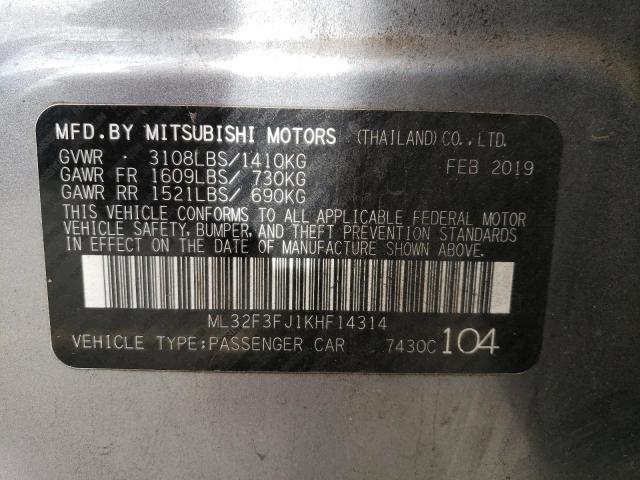 ML32F3FJ1KHF14314 - 2019 MITSUBISHI MIRAGE G4 ES Boz foto 12