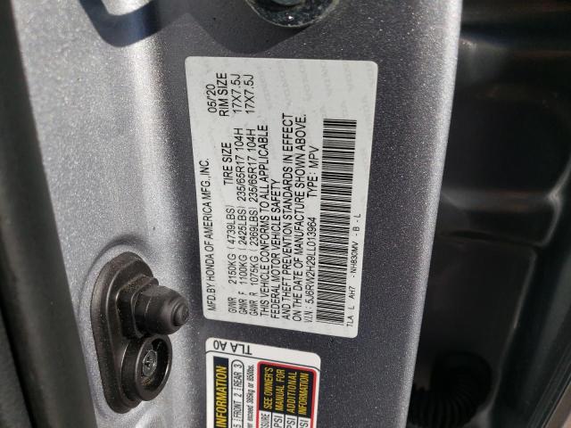 5J6RW2H29LL013964 - 2020 HONDA CR-V LX SILVER photo 13