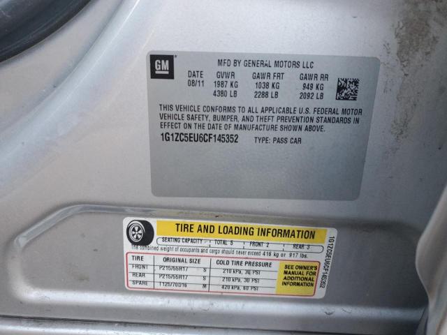 1G1ZC5EU6CF145352 - 2012 CHEVROLET MALIBU 1LT Күміс фото 13