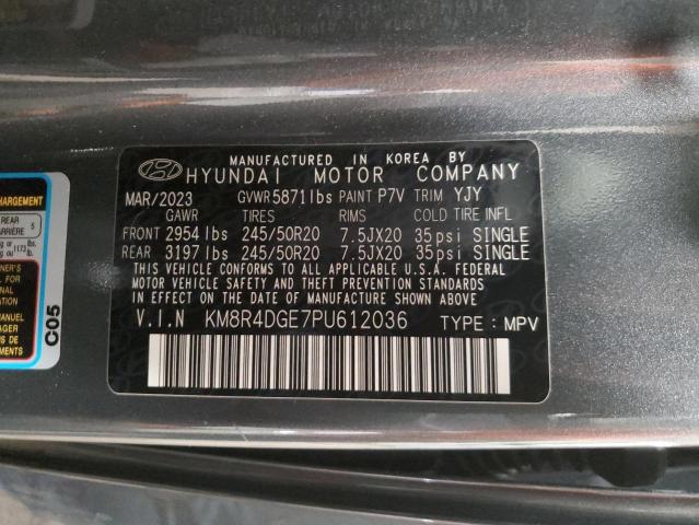 KM8R4DGE7PU612036 - 2023 HYUNDAI PALISADE SEL PREMIUM GRAY photo 13