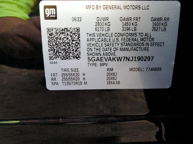 5GAEVAKW7NJ190297 - 2022 BUICK ENCLAVE ESSENCE 黑色 照片 13