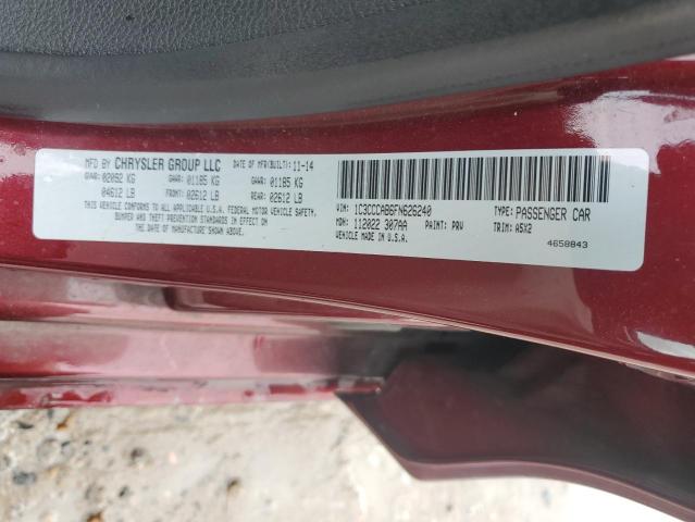 1C3CCCAB6FN626240 - 2015 CHRYSLER 200 LIMITED RED photo 13