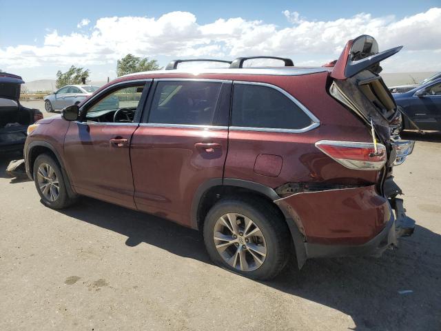 5TDJKRFH2FS177560 - 2015 TOYOTA HIGHLANDER XLE MAROON photo 2