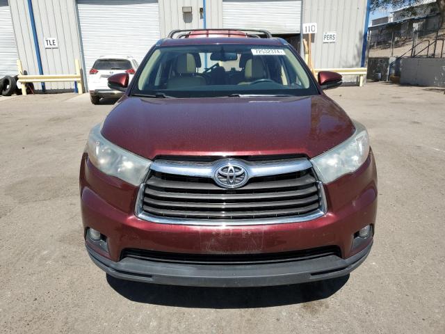 5TDJKRFH2FS177560 - 2015 TOYOTA HIGHLANDER XLE MAROON photo 5